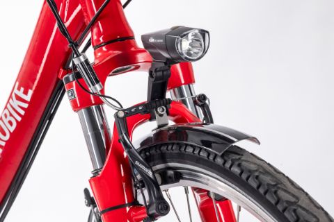 Suspension fork with brake and light