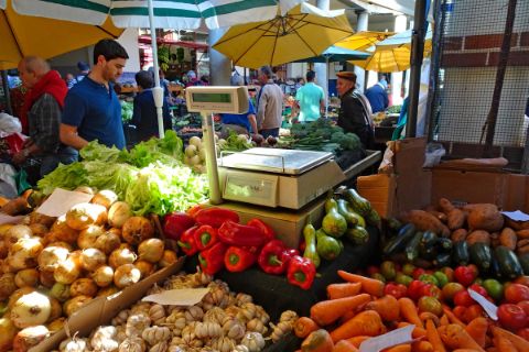 Gemüsestand auf dem Markt von Funchal