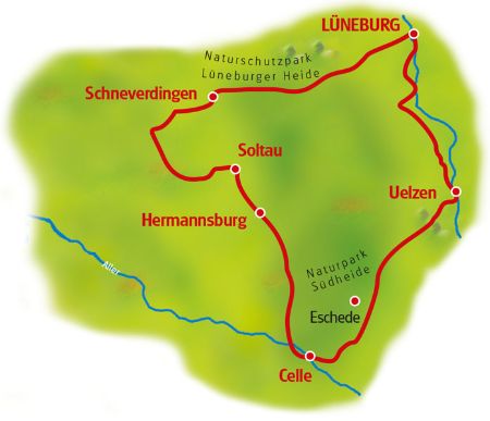 Map Lüneburg Heath Loop Tour