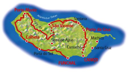 Map Madeira Loop Tour