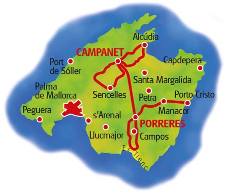 Map Majorca - based in two hotels
